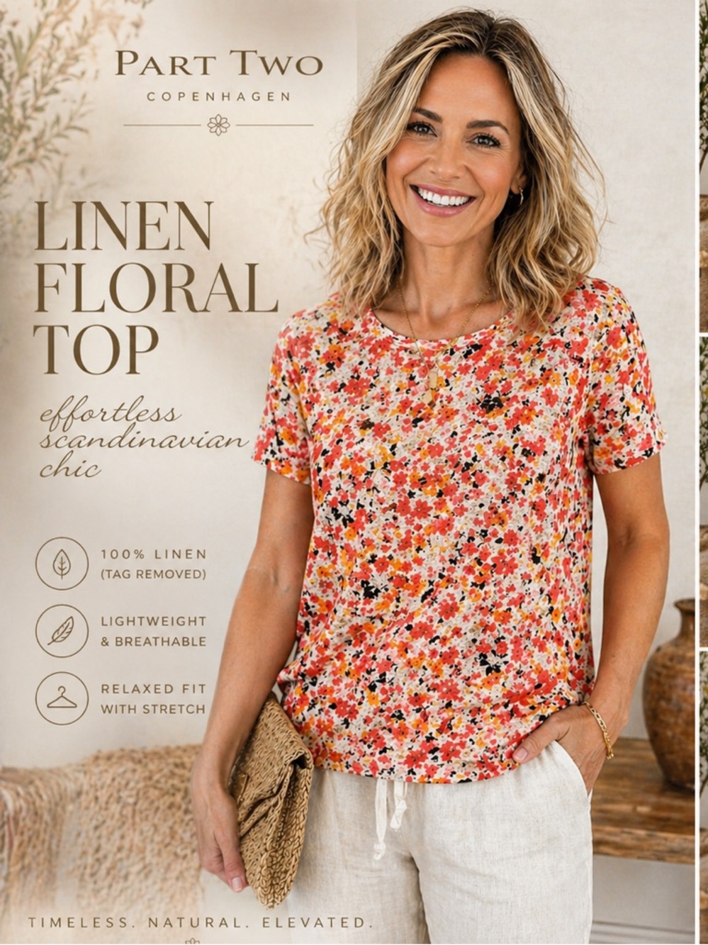 ✨ Part Two Copenhagen Linen Floral Top | Scandinavian Minimalist Chic ✨